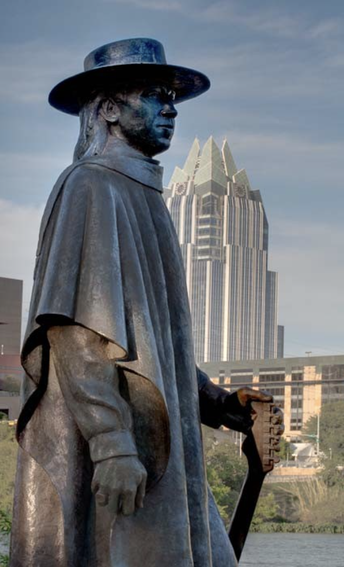 Stevie Ray Vaughan statue on Lady Bird Lake